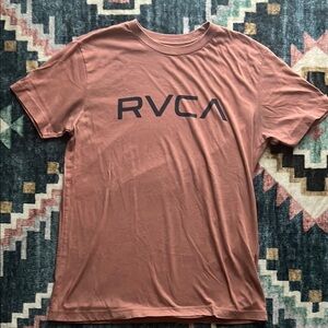 RVCA Pink Short Sleeve Tee Casual Cotton Blend